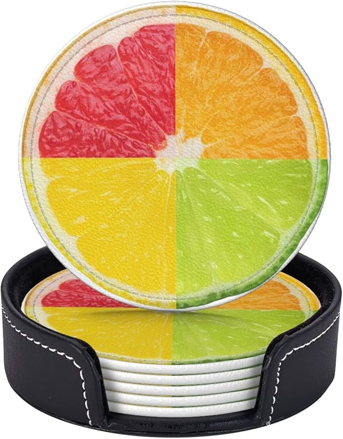 6 Pack Tropical Colorful Lemon Coaster