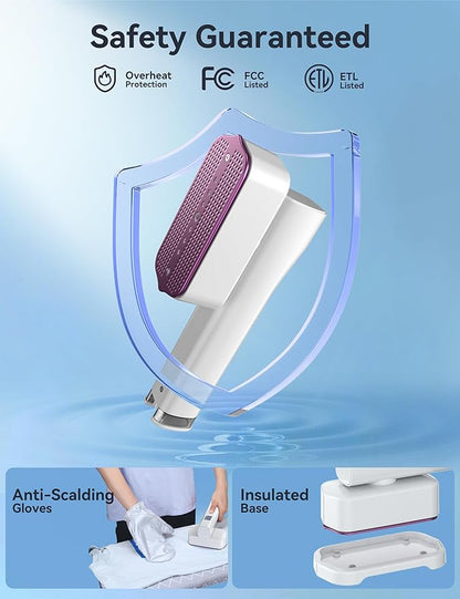 Steamer for Clothes,Sundu Portable Handheld Garment Steamer,15s Fast Heat-up,100ml Water Tank,20 Minutes of Continuous Ironing Removes Wrinkle for Home,Office and Travel-Porcelain White-F