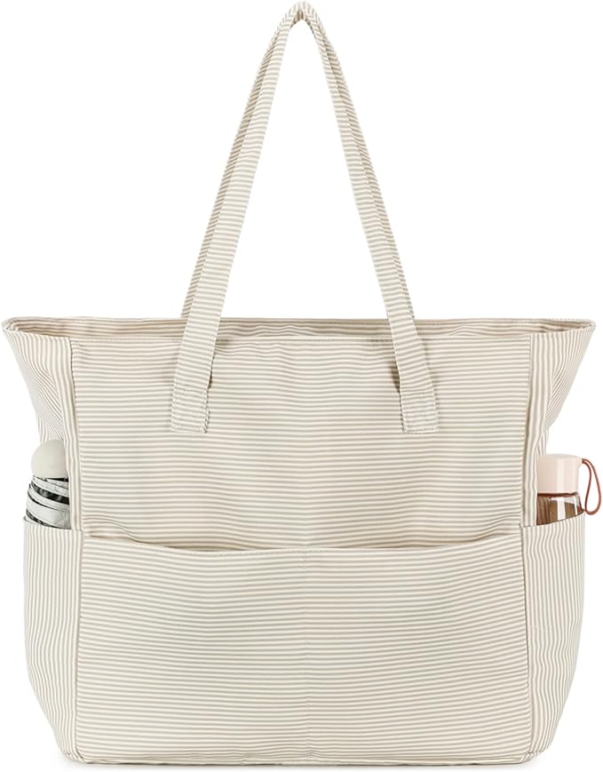 CAMTOP Waterproof Beach Tote Bag for Women Girls with Zipper Foldable Sandproof Pool Swim Bag Travel Carry On Gym