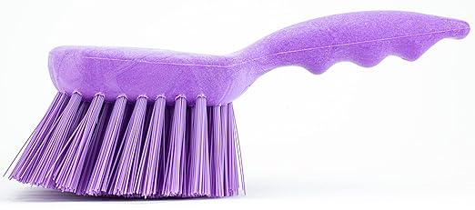 SPARTA 40541EC68 Plastic Scrub Brush, Utility Brush, Kitchen Brush With Hanging Hole For Cleaning, 8 Inches, Purple