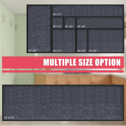 Kuyal Front Door Mat, 4'x6' Indoor Outdoor Entrance Mat, Commercial Floor Mats Inside Outside Entrance, Heavy Duty Durable Welcome Mats, Rubber Backing Non Slip Outdoor Mats for Entryway,Dark Gray