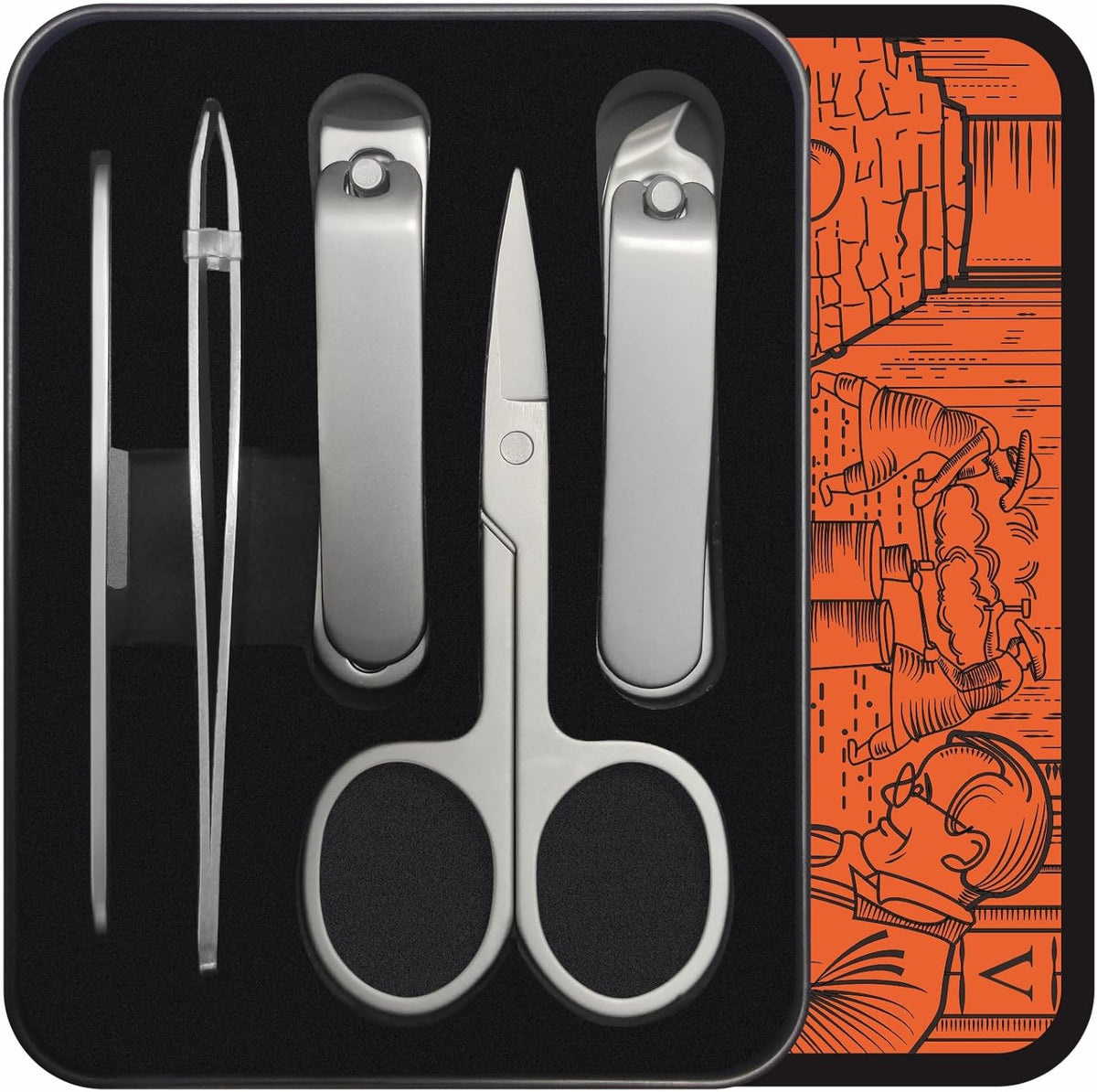 Konovo 5-Piece Nail Clippers Set，Stainless Steel Manicure Kit, Nail Grooming Travel Kit, Ail Clippers for Men, Toenail Clippers or Nail Cutter, Fingernail Clippers For Women, Manicure and Pedicure Kit