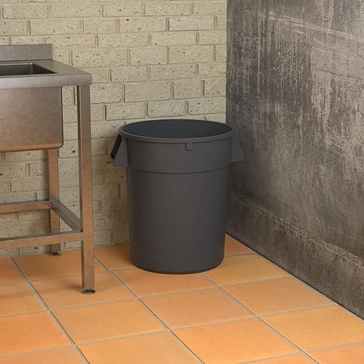 32 Gallon Gray Round Commercial Trash Can