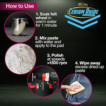 Optical Grade Cerium Oxide 8oz Glass Repair Powder | Glass Window and Windshield Repair