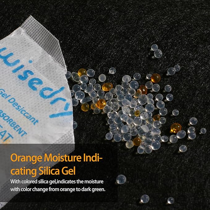 5 Gram [60 Packs] Food Grade Silica Gel Packs Rechargeable Desiccant Dehumidifiers Pouches with Color Indicating Beads Reusable Moisture Absorbers for Food Storage