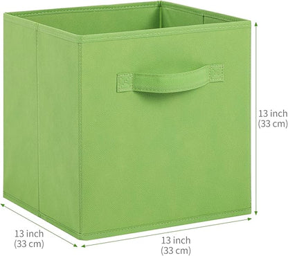 Stero 13x13x13 Inch Fabric Storage Bins 6 Pack Fun Colored Durable Storage Cubes with Handles Foldable Cube Baskets for Home, Kids Room, Closet and Toys Organization Orange-Multi Colors-1