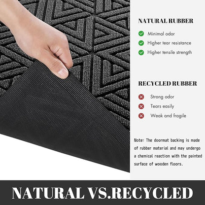 Yimobra Extra Large Door Mat 60x32, All-Weather Waterproof Non-Slip Welcome Matt Outdoor, Heavy Duty Non Slip Doormat for Entryway for Patio and Garage Indoor, Easy Clean, Black