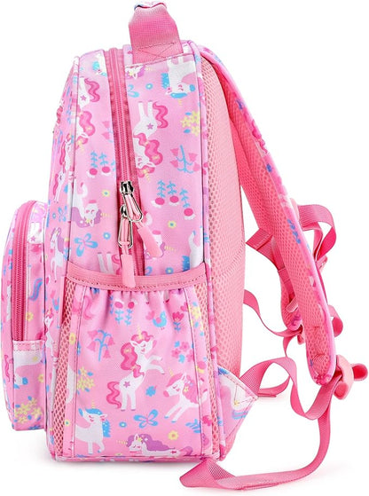 mibasies Girls Backpack 5-8: Lightweight Kids Backpacks for Girls - Girl Bookbag for Elementary School - Flower Unicorn