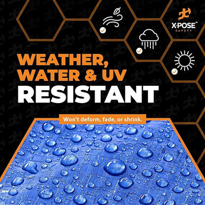 Better Blue Poly Tarp 30' x 30' - Multipurpose Protective Cover - Lightweight, Durable, Waterproof, Weather Proof - 5 Mil Thick Polyethylene - by Xpose Safety
