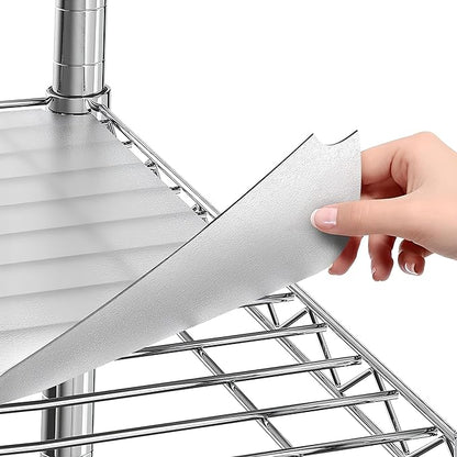 Shelf Liners for Wire Shelf System: Set of 5 in Clear: 18 x 60 inch: Plastic Wire Shelving Shelf Mats