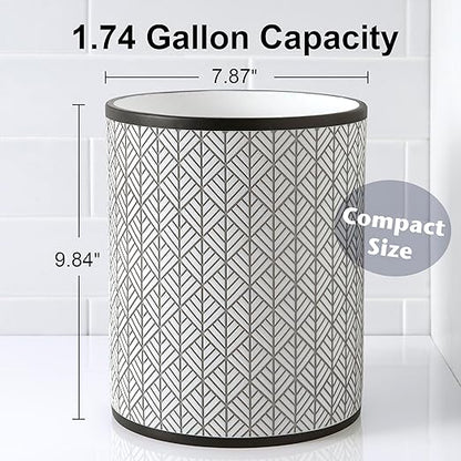 Allure Home Creation Shelby Resin Grey Multicolored Wastebasket Trash Can, Compact Size, 1.74 Gallons
