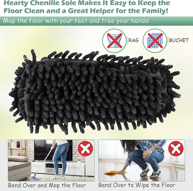 Microfiber Floor Mop Slippers House Dust Cleaning Tool Detachable Washable Shoes for Kitchen House Cleaning (Women 7-10/Men 5-8, Zebra pattern)