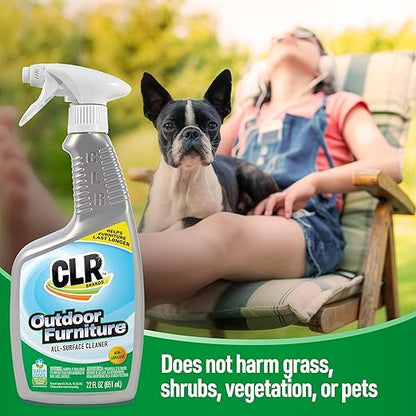 CLR Brands Outdoor Furniture Cleaner, 26 oz. Spray Bottle, Cleans Outdoor Surfaces, Remove Dirt and Grime from Fabric, Wood, Wicker, PVC, Plastic and More