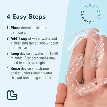 Denture Bath Case and Retainer Case, Denture Bath Cup for Invisalign Retainers Mouthguards Dentures Cleaner Kit with Strainer Spill-Free Portable Retainer Cleaner Case by M3 Naturals
