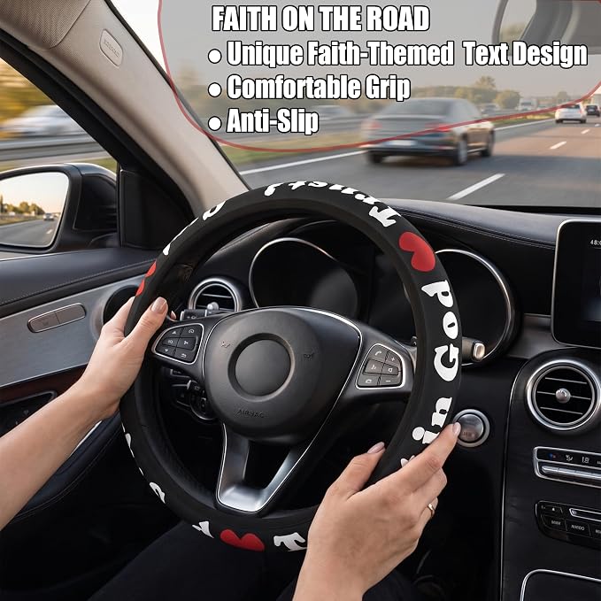 Christian Trust in God Steering Wheel Cover