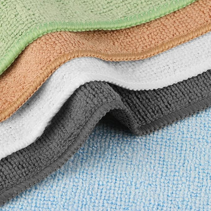 Orighty Washcloths Bulk Towels Set 50 Pack, Highly Absorbent and Soft Feel Microfiber Face Cloths, Multi-Purpose Wash Cloths & Hand Towels for Bathroom, Hotel, Spa, and Gym, 12x12 Inch, Multi-Color