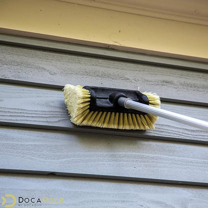 DOCA Scrub Brush Attachment for Long Handle Extension Pole - Outdoor Broom and Scrubbing Brush for House Floor, Deck, Patio, Car - Car Wash Brush