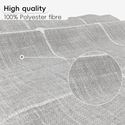Coffee Table Cloth, Coffee Table Cover with Pockets and Tassel,Grey Grid for Living Room Small Rectangle Tablecloths Washer Dryer Fridge Top Dust Cover,Easy Care Machine Washable