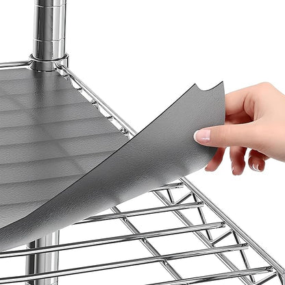 Shelf Liners for Wire Shelf System: Set of 5 in Graphite: 12 x 22 inch: Plastic Wire Shelving Shelf Mats