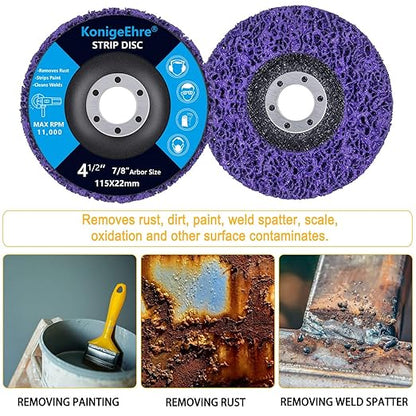 6 Packs 4-1/2" x 7/8" Strip Discs Stripping Wheel Fit Angle Grinder Clean and Remove Paint Coating Rust Welds Oxidation