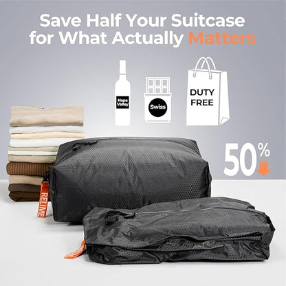 Classic Series Vacuum Bags for Travel Luggage(2 PC No Pump), Compression Bags for Carry On Suitcases and Backpack, Vacuum Seal Packing cube for Cloth Packing