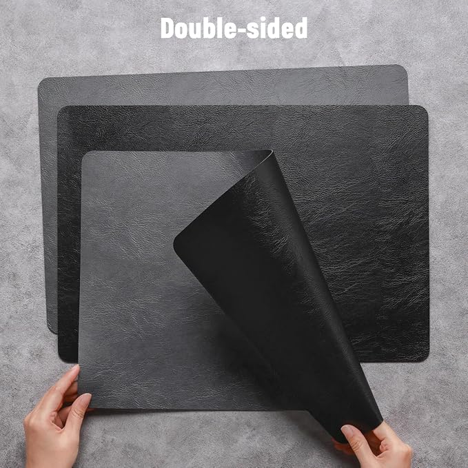 Vinyl Placemats Set of 6, Dual Sided Place Mats