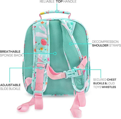 mibasies Toddler Backpack for Girls 2-4: Cute Kids Backpacks for Girls - Preschool Kindergarten Backpack - Rabbit