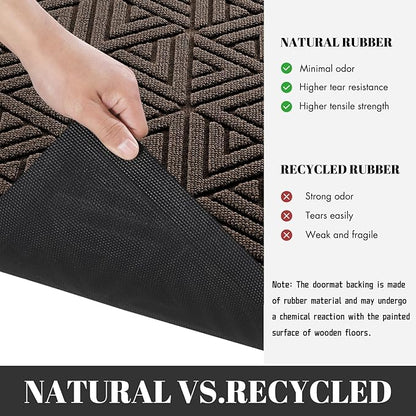 Yimobra Front Door Mat Outside Entrance 72 x 24, Waterproof and Washable Outdoor Mat, Non Slip Rubber Backing, Heavy Duty Welcome Matt for Home Entry Floor Porch Garage Office, Low Profile, Brown