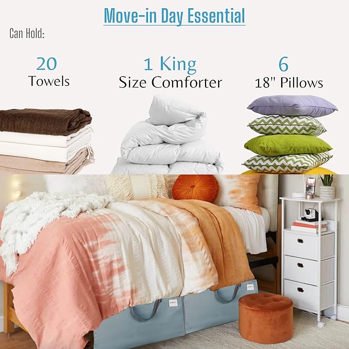 VENO 2 Pack Moving and Storage Bags, Heavy Duty, Alternative to Moving Boxes, Large Packing Totes Supplies for College Dorm Room with Zipper for Clothes, Wide Open Design (Light Blue Matte, 2 Pack)