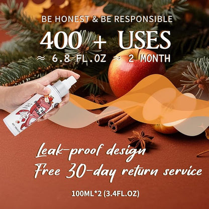 Clean-n-Fresh Toilet Spray, Apple Cinnamon, 6.8 Fl.Oz, Up to 400+ Uses, Air Freshener Spray, Toilet Bathroom Odor Deodorizer, Cinnamon, Apple & Pine Scent