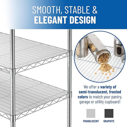 Sterling Shelf Liners Wire Rack Covers: Long-Lasting Shelf Liner Cover for Wire Shelving: Premium Cover Mats for Shelves in Pantry, Closet, etc: 18x36 Inch: Graphite, Set of 4