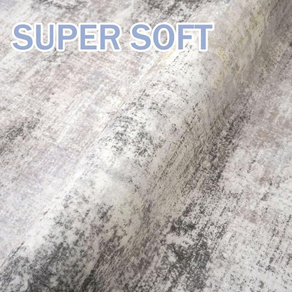 IOHOUZE Abstract Runner Rug 3x20 Ft Extra Long Washable Runners for Hallways, Non Slip Kitchen Runner Printed Faux Wool Entryway Runner Indoor, Modern Abstract Floor Carpet for Hall Stair, Grey Beige