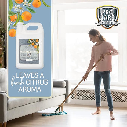 ProCare Floor Cleaner (Made in USA) | Tile, Stone, Laminate, Vinyl & Natural Wood Floor Cleaner for Mopping, Household Supplies, Cleaning Solution with Citrus Aroma - 1 Gal (128 Fl Oz)