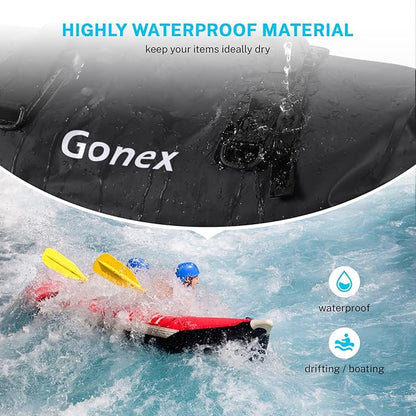 Gonex 40L 60L 80L Extra Large Waterproof Duffle Travel Dry Duffel Bag Heavy Duty Bag with Durable Straps & Handles for Kayaking Paddleboarding Boating Rafting Fishing