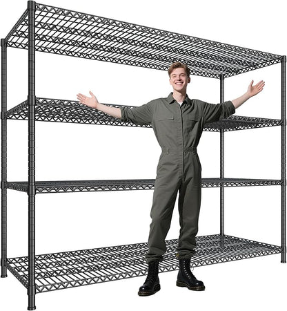 68.1"W Storage Shelves 2500LBS Wire Shelving Unit, Garage Shelving Heavy Duty, Adjustable Metal Shelves for Garage, Pantry, Kitchen, Basement, Warehouse, Business 68.1"W x 20.9"D x 70.9"H