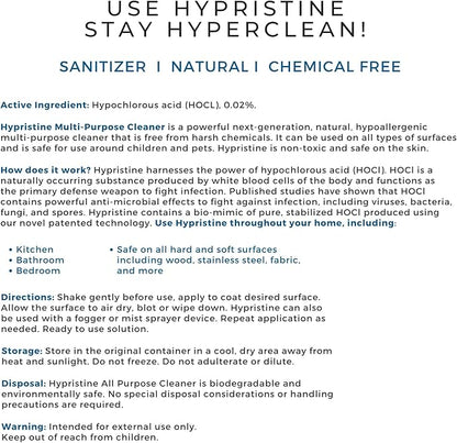 Pure Hypochlorous Acid Multi-Purpose Disinfectant Spray – Bleach- and Alcohol-Free Odor Remover, All-Surface Solution for Home, School and Office – Child-, Pet- and Food Contact-Safe