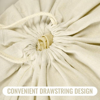 12 Pieces 28" x 36" Canvas Laundry Bags Bulk Large Cotton Laundry with Drawstring Heavy Duty Hamper Liner Washable Dirty Clothes Santa Bag for Travel Household