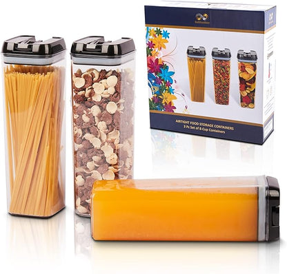Airtight Food Storage Containers Durable Food Containers to Keep Food Fresh – Tidy Your Kitchen Using Our Pantry Storage – Airtight Containers for Organizing - 3pc set