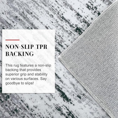 Modern Abstract Entryway Rug Indoor 2x3 Washable Rug Non-Slip Soft Small Area Rug Black Grey White Kitchen Mats Thin Print Faux Wool Floor Carpet Throw Rugs for Entrance Bedroom Home Decor