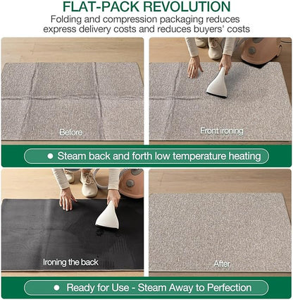 LUMI Ultra Thin Door Mat for Entryway, Low Profile Non Slip Rubber Backing Indoor Doormat, Easy Clean Welcome Entrance Mat for Inside House, Patio,Beige 32"x48"