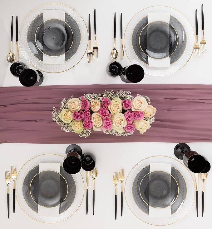 PLASTICPRO 64 Piece Combo Plate Set includes 32-7'' inch Plates & 32-10'' inch