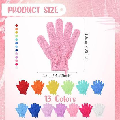 104 Pcs Exfoliating Glove Bulk Shower Gloves with Hanging Loop Exfoliating Body Scrubber Dead Skin Remover for Body Bath Beauty Spa Massage Scrubs Men Women Bathing(Multicolor)
