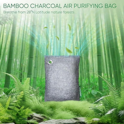 Activated Charcoal Odor Absorber,Large 12 Pack w Hooks Nature Odor Eliminator for Strong Odor, Bamboo Charcoal Air Purifying Bags,Moisture Absorbers for Fresh Home Car Closet Pet,Smoke Room Deodorizer
