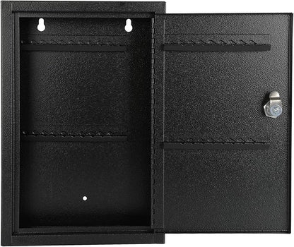 KYODOLED Key Storage Lock Box Wall Mount, Locking 40 Key Cabinet Holder Box with Key Lock, Hooks & Labels, 2.5" D x 8.1" W x 12.1" H