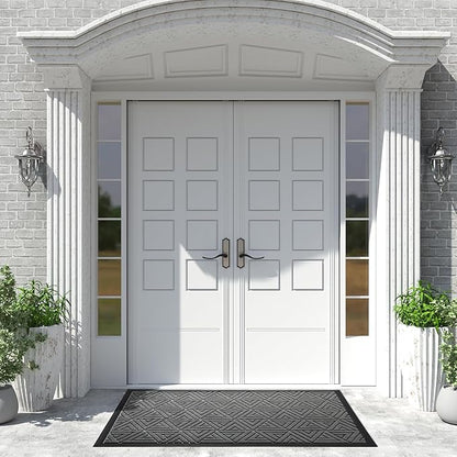 Yimobra Extra Large Door Mat 60x32, All-Weather Waterproof Non-Slip Welcome Matt Outdoor, Heavy Duty Non Slip Doormat for Entryway for Patio and Garage Indoor, Easy Clean, Grey
