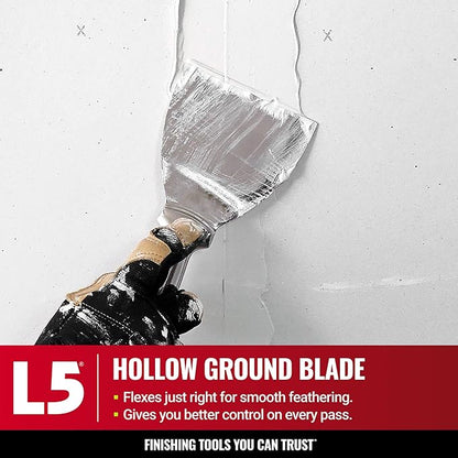 10" All Stainless Steel Joint Knife - LEVEL5 | Professional Grade Putty Blade, Premium Polished All-Metal, Precision Ground Edge, Ergonomic, Corrosion Resistant | 5-410