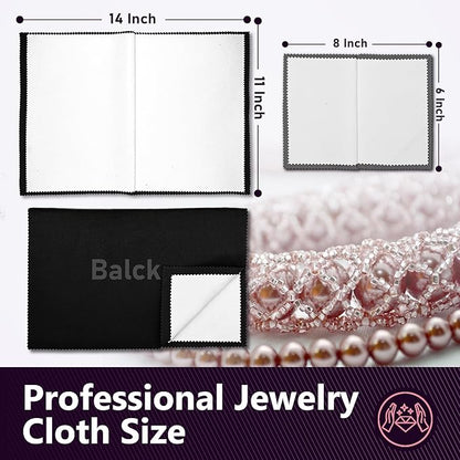 4 PCS Silver polishing Cloth,Jewelry Cleaning Cloth for Sterling Silver, Multi-Layer Silver Jewelry Cleaner Cloth Keep Jewelry Cleaning and Shiny (11'' x 14''*1Pcs, 6'' x 8''*3Pcs) (4PCS)