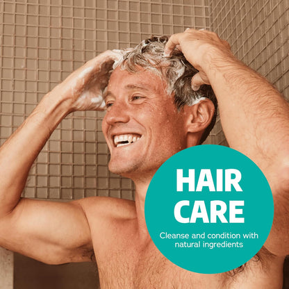 Dr. Squatch Natural Hair Bundle for Men - Healthy, Full Looking Hair - Coconut Castaway Shampoo (8 fl oz), Coconut Castaway Conditioner (11.5 fl oz)