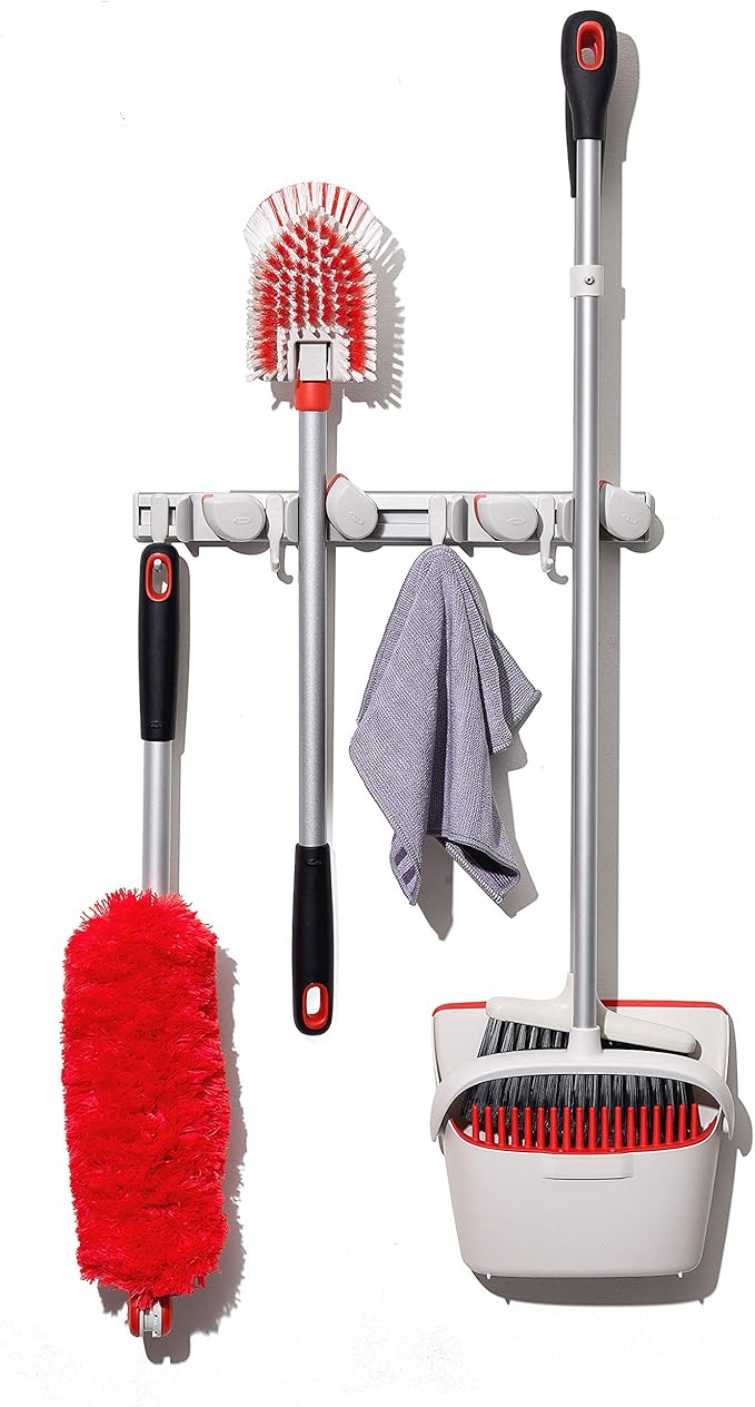 OXO Good Grips Wall-Mounted Mop and Broom Organizer
