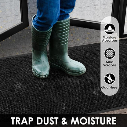 4′ x 37′ Front Door Mat Indoor Outdoor Entrance, Commercial Floor Mat Heavy Duty Dirt Trapper Entryway Doormat, Custom Size Non Slip Rubber Backing Welcome mat, Door Mat for High Traffic Area